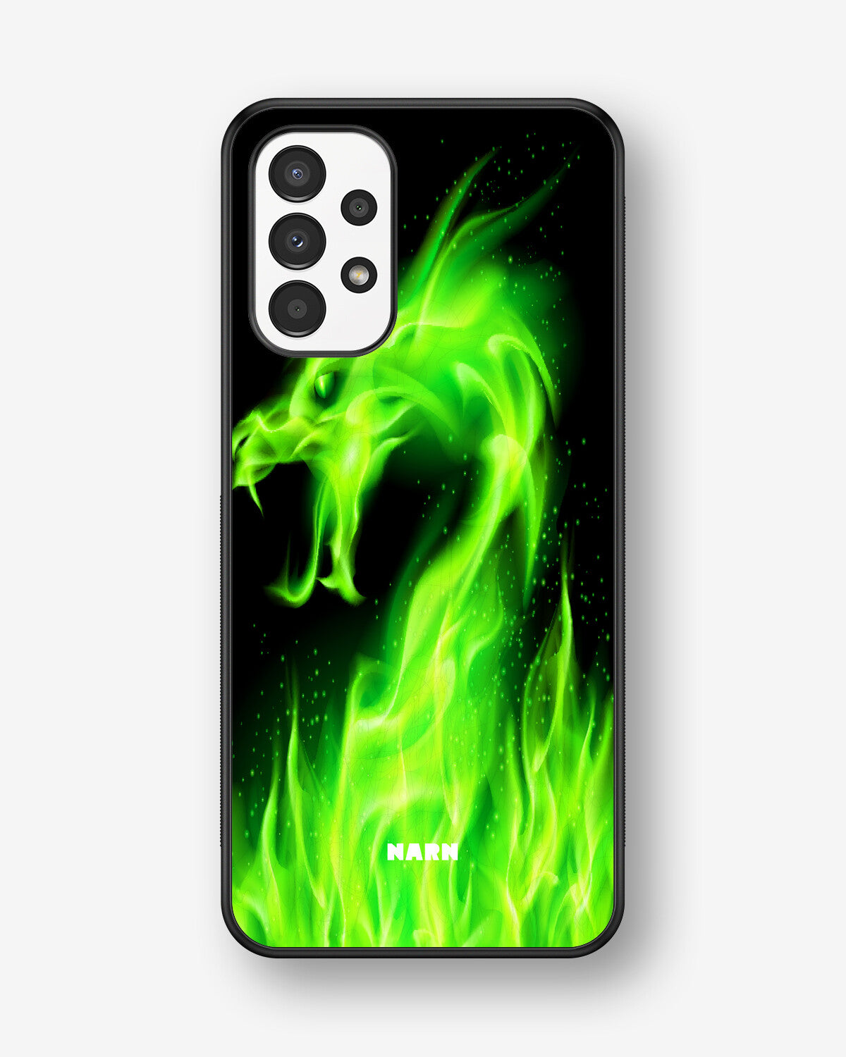 Samsung Galaxy A13 Hard Case – Green Flames Dragon - View 1
