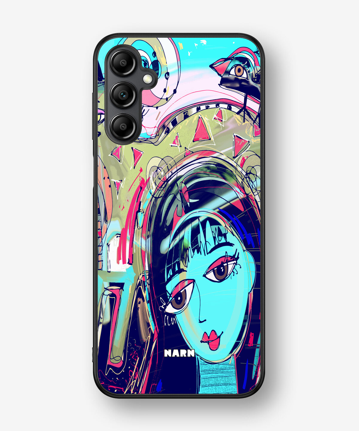 Samsung Galaxy A14 Hard Case – Abstract Cat - View 1