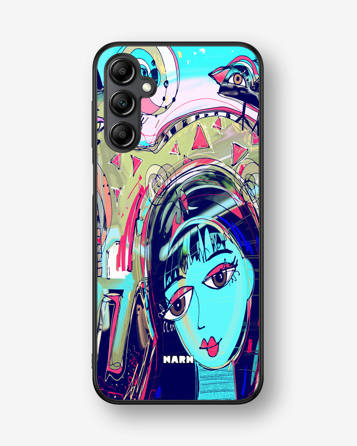 Samsung Galaxy A14 Hard Case – Abstract Cat - View 1