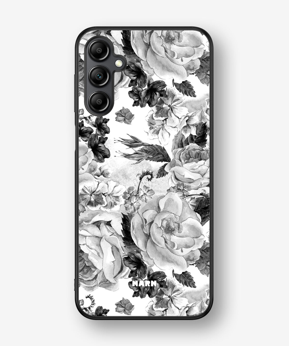 Samsung Galaxy A14 Hard Case – Black & White Bloom - View 1