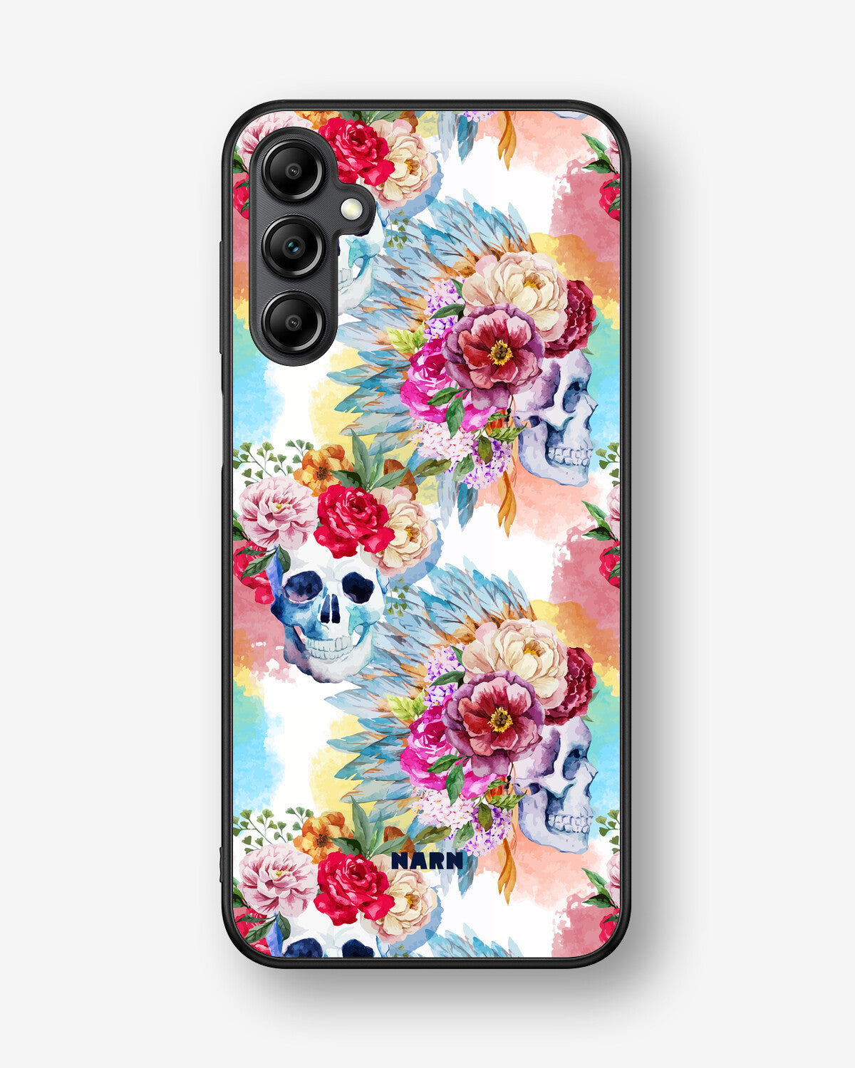 Samsung Galaxy A14 Hard Case – Flowered Skulls - View 1