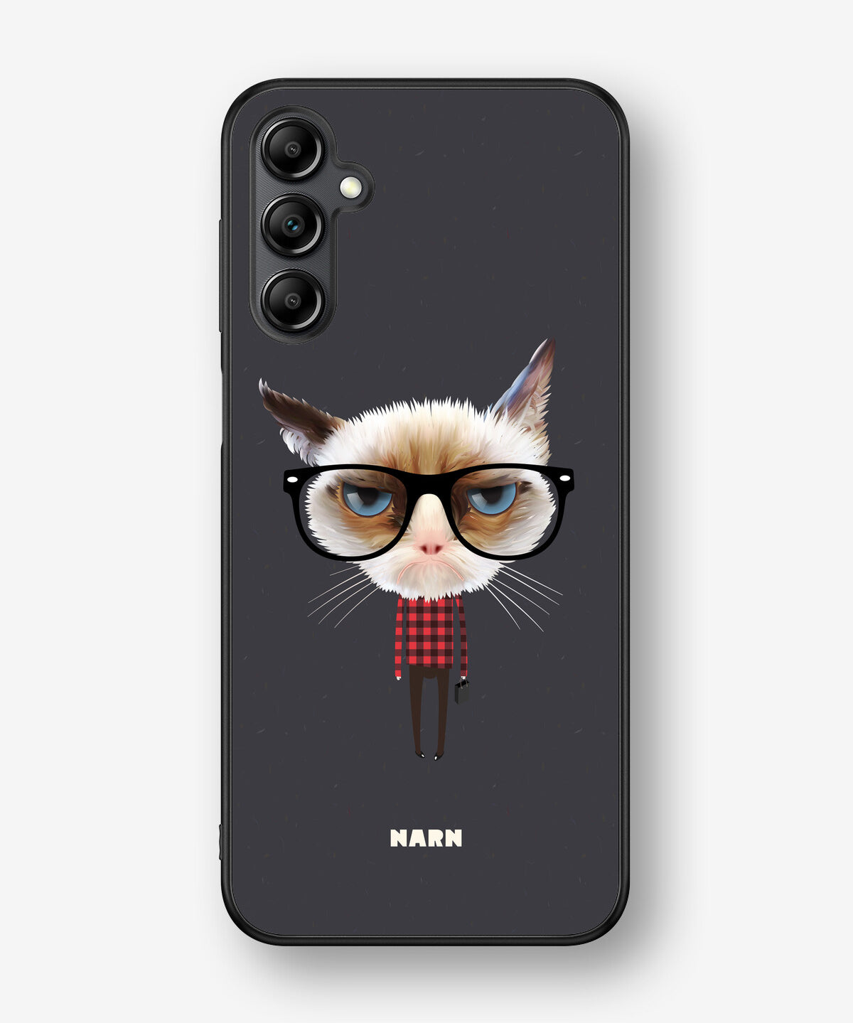 Samsung Galaxy A14 Hard Case – Hipster Cat - View 1