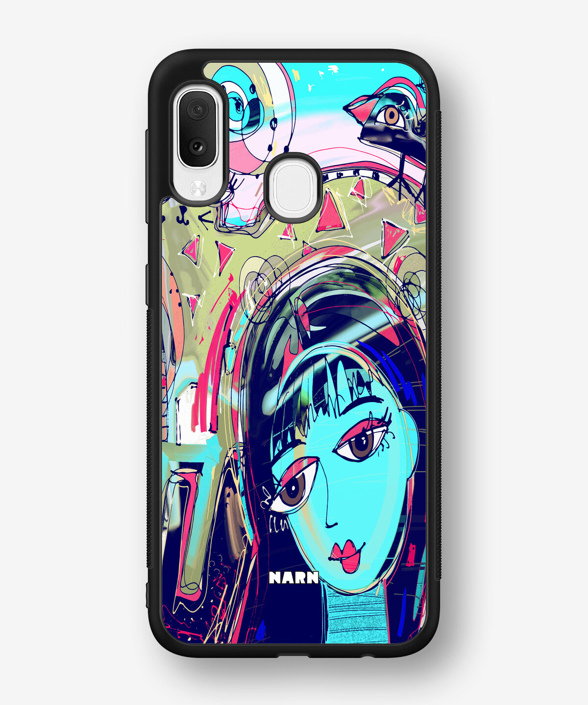 Samsung Galaxy A20e Hard Case – Abstract Cat - View 1