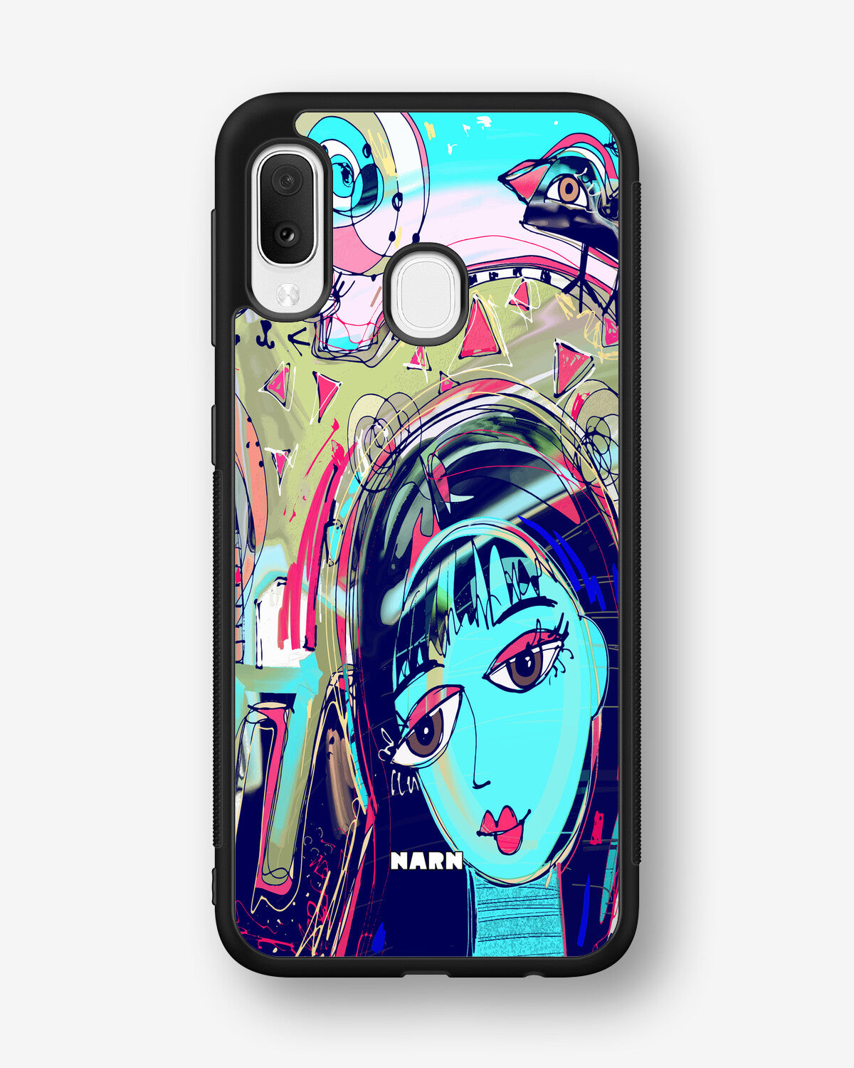 Samsung Galaxy A20e Hard Case – Abstract Cat - View 1