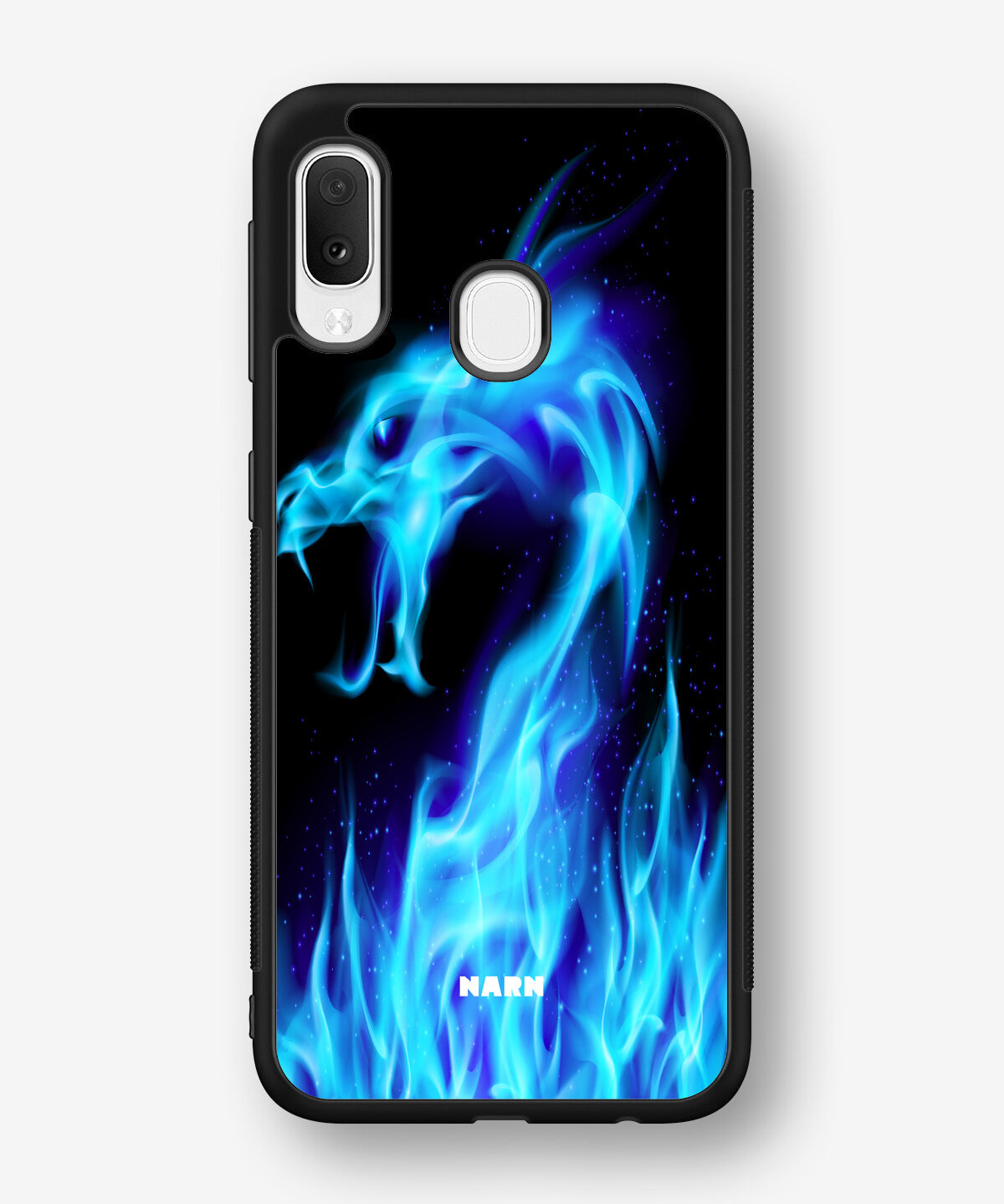 Samsung Galaxy A20e Hard Case – Blue Flames Dragon - View 1