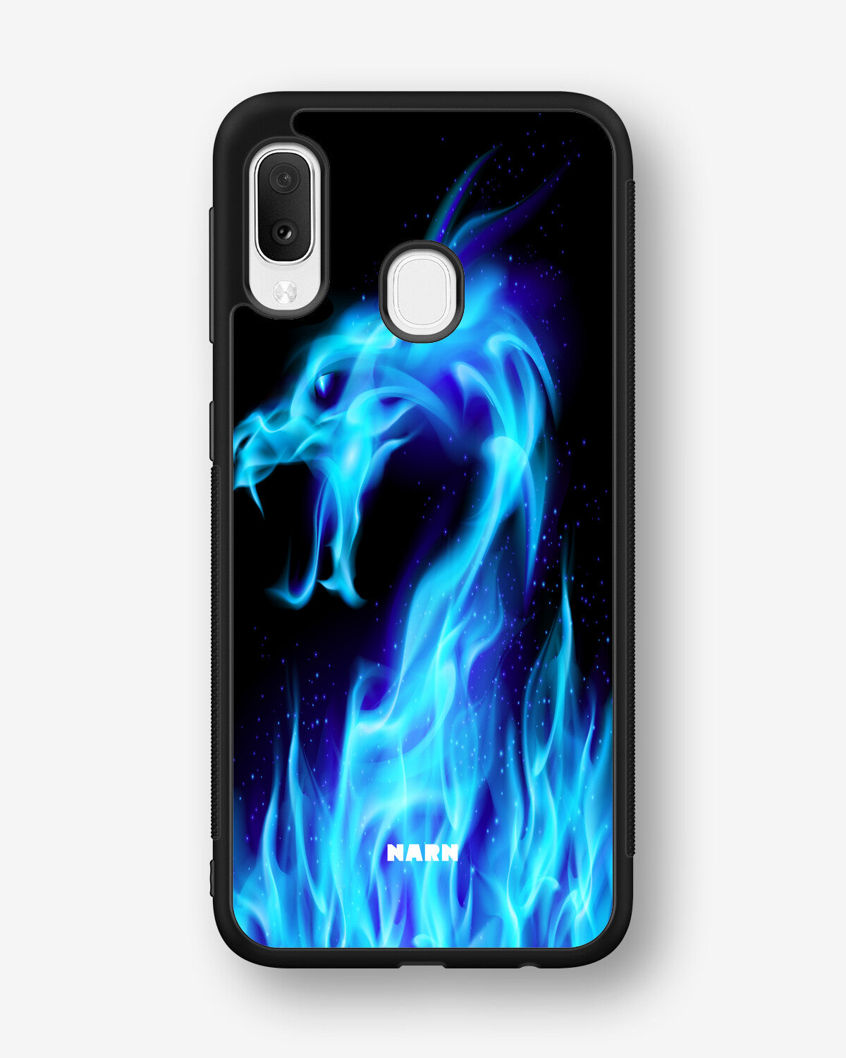 Samsung Galaxy A20e Hard Case – Blue Flames Dragon - View 1