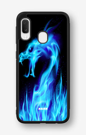 Samsung Galaxy A20e Hard Case – Blue Flames Dragon - View 1