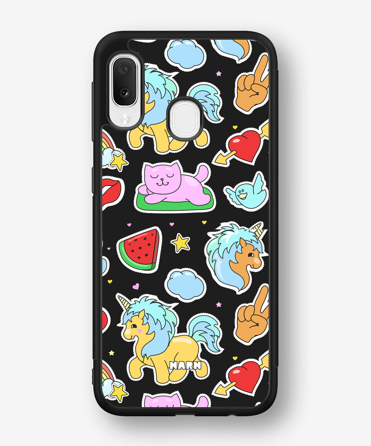 Samsung Galaxy A20e Hard Case – Cute Stickers - View 1
