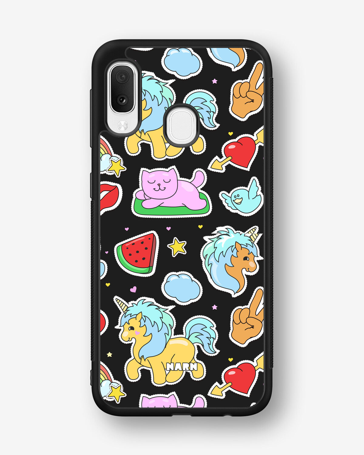 Samsung Galaxy A20e Hard Case – Cute Stickers - View 1