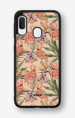 Samsung Galaxy A20e Hard Case – Flamingos & Flowers - View 1