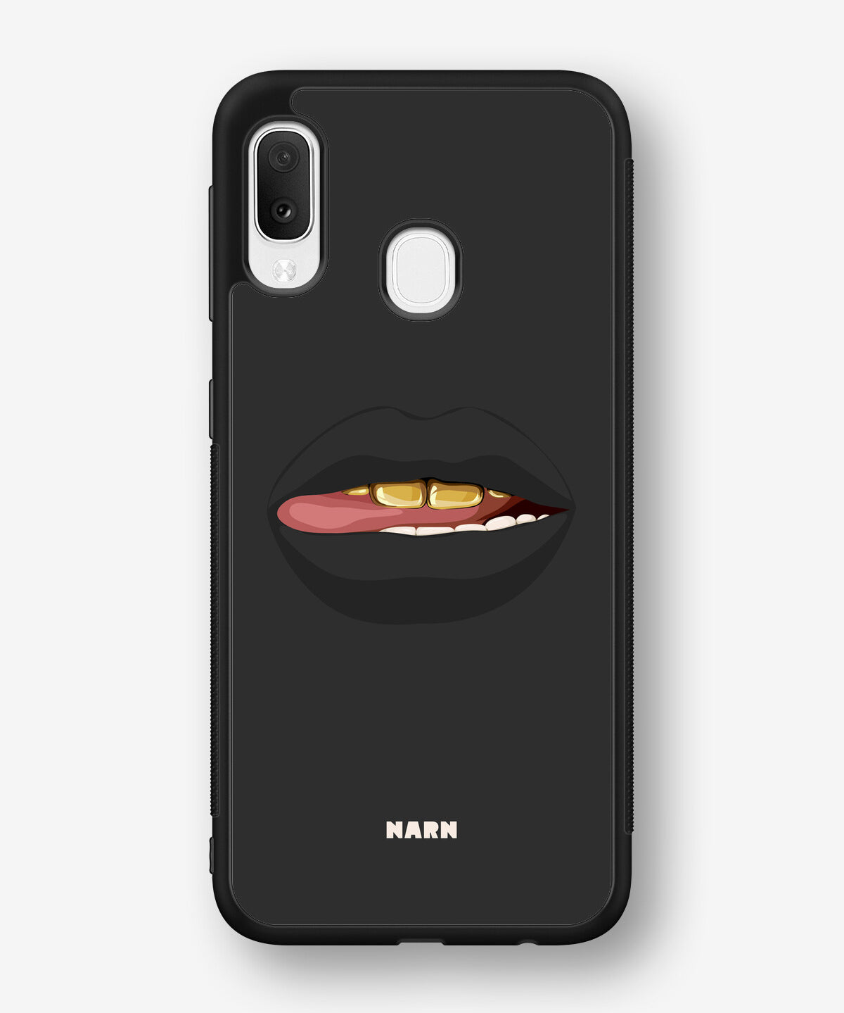 Samsung Galaxy A20e Hard Case – Golden Lips - View 1