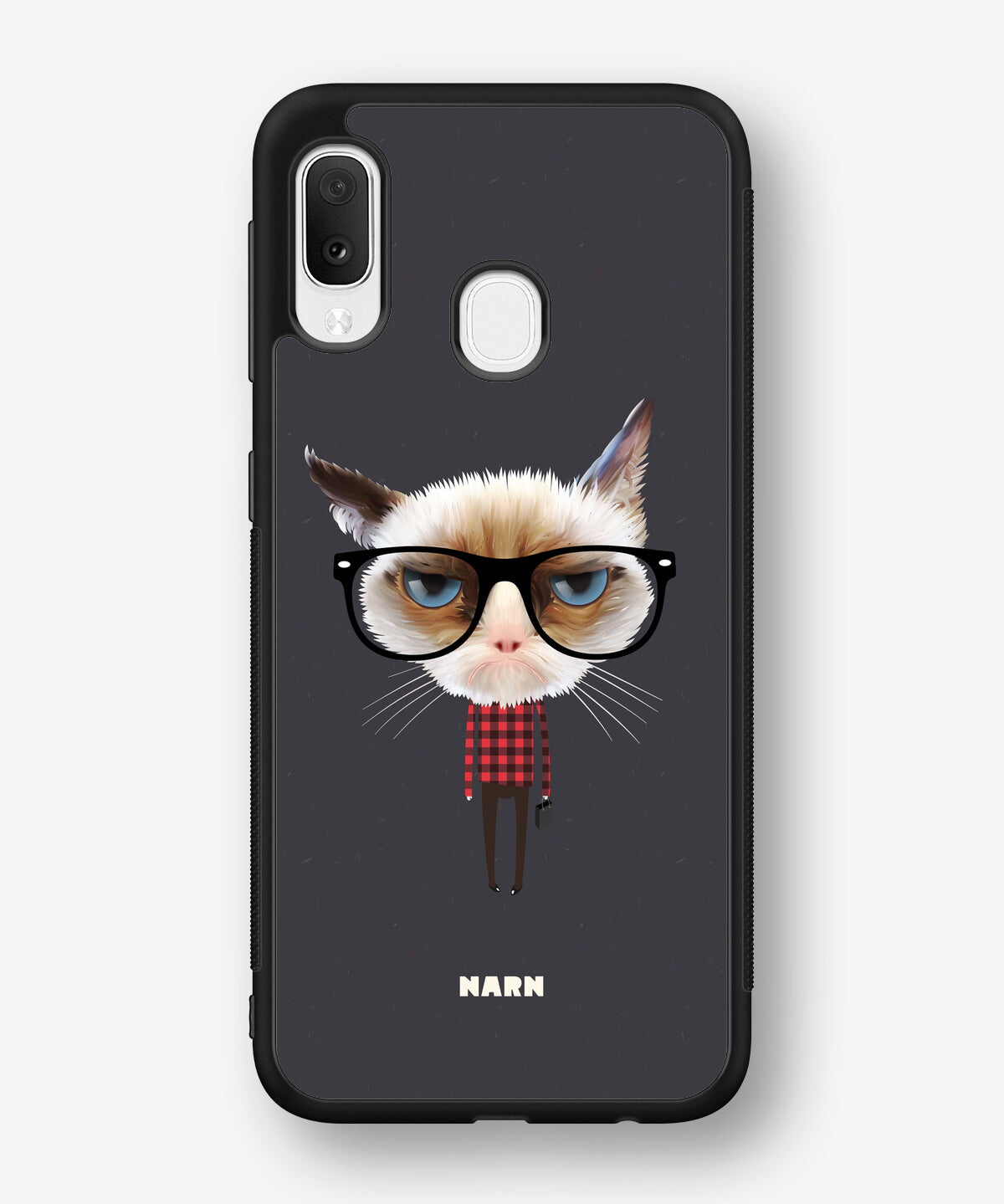 Samsung Galaxy A20e Hard Case – Hipster Cat - View 1