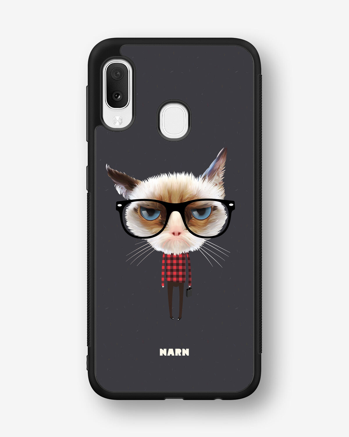 Samsung Galaxy A20e Hard Case – Hipster Cat - View 1