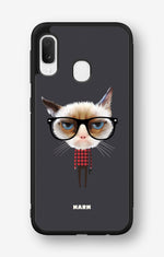 Samsung Galaxy A20e Hard Case – Hipster Cat - View 1