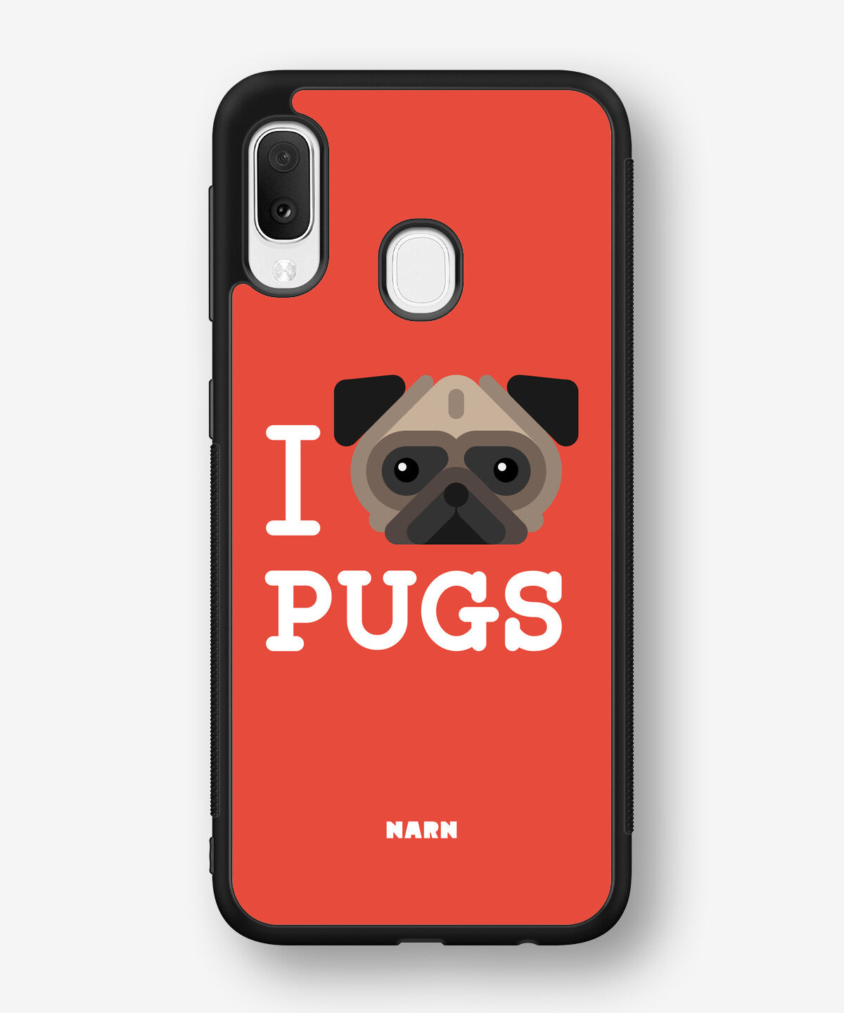 Samsung Galaxy A20e Hard Case – I Love Pugs - View 1