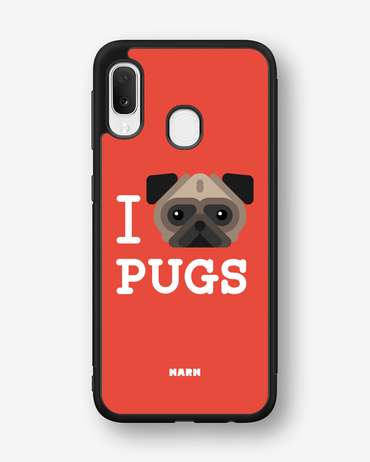 Samsung Galaxy A20e Hard Case – I Love Pugs - View 1