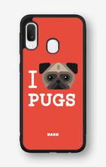 Samsung Galaxy A20e Hard Case – I Love Pugs - View 1