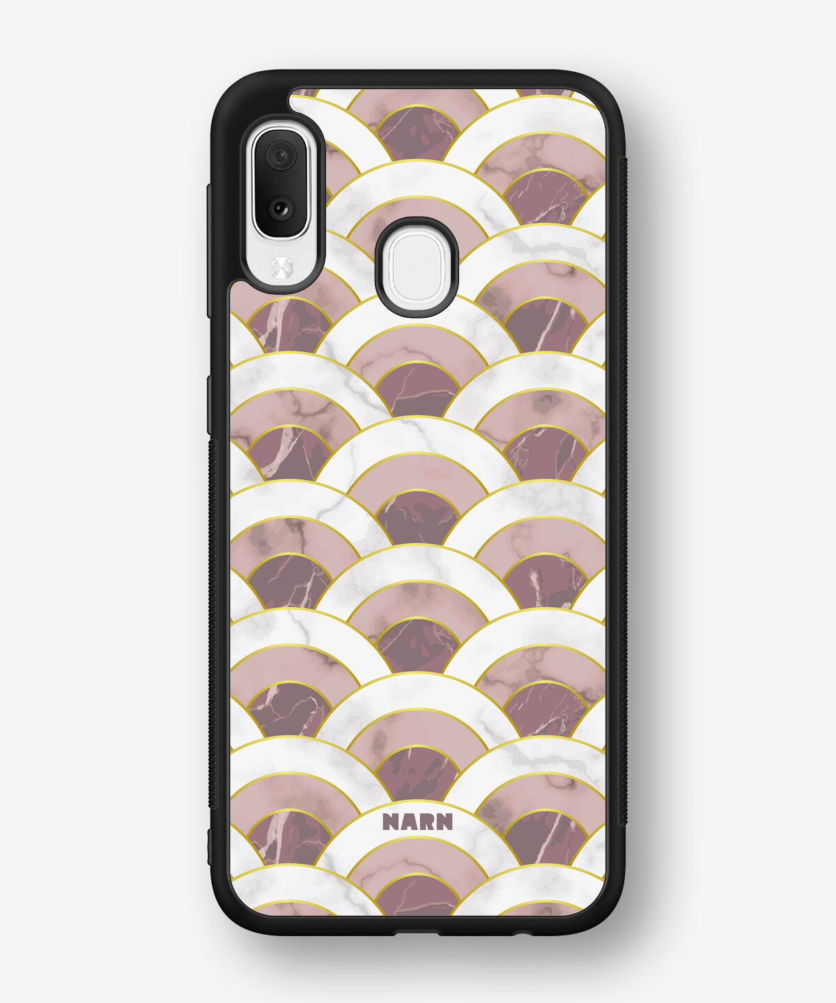 Samsung Galaxy A20e Hard Case – Pink Marble Waves - View 1