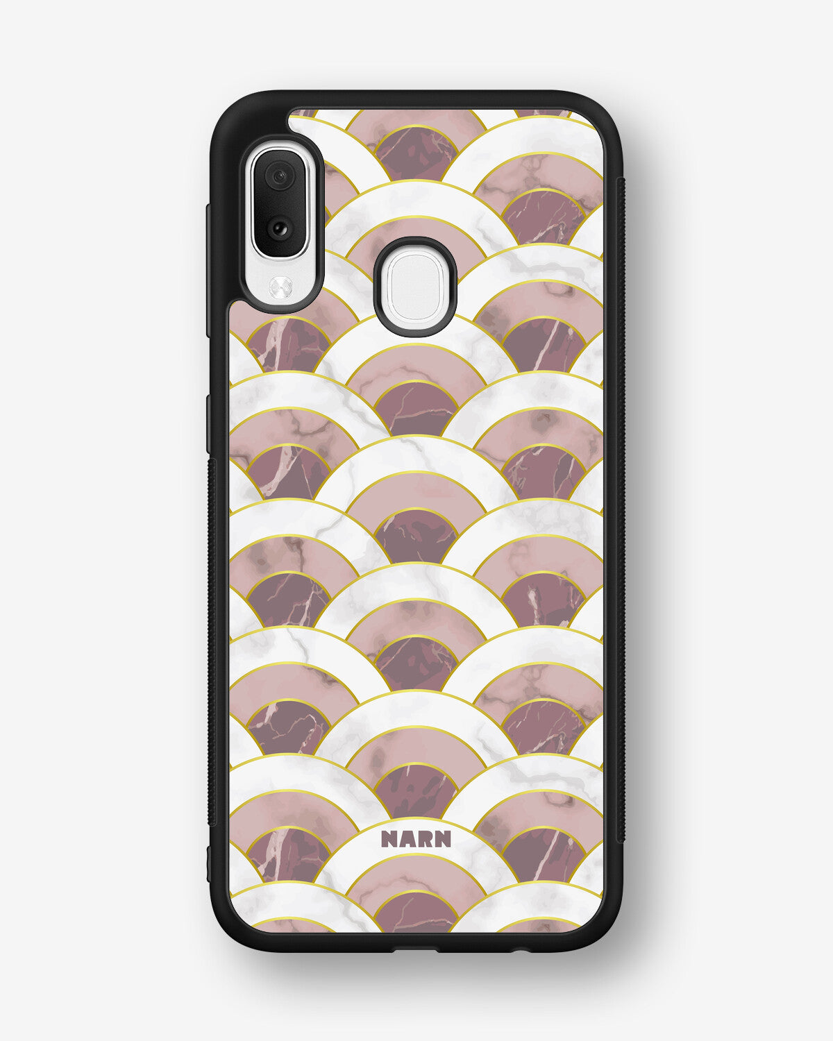Samsung Galaxy A20e Hard Case – Pink Marble Waves - View 1