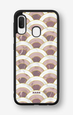 Samsung Galaxy A20e Hard Case – Pink Marble Waves - View 1