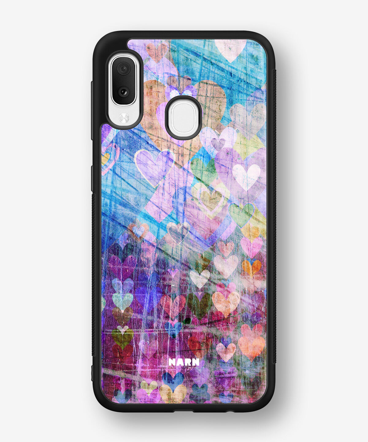 Samsung Galaxy A20e Hard Case – Purple Hearts - View 1