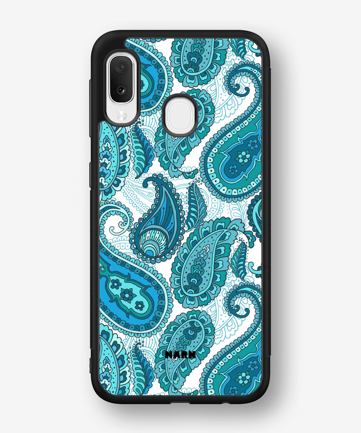 Samsung Galaxy A20e Hard Case – Turquoise Paisley - View 1
