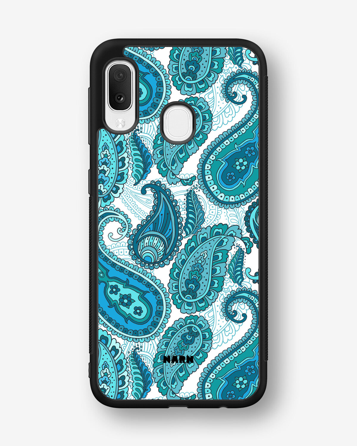 Samsung Galaxy A20e Hard Case – Turquoise Paisley - View 1