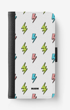 Samsung Galaxy A20e Wallet Case - Lightning Bolts - View 1