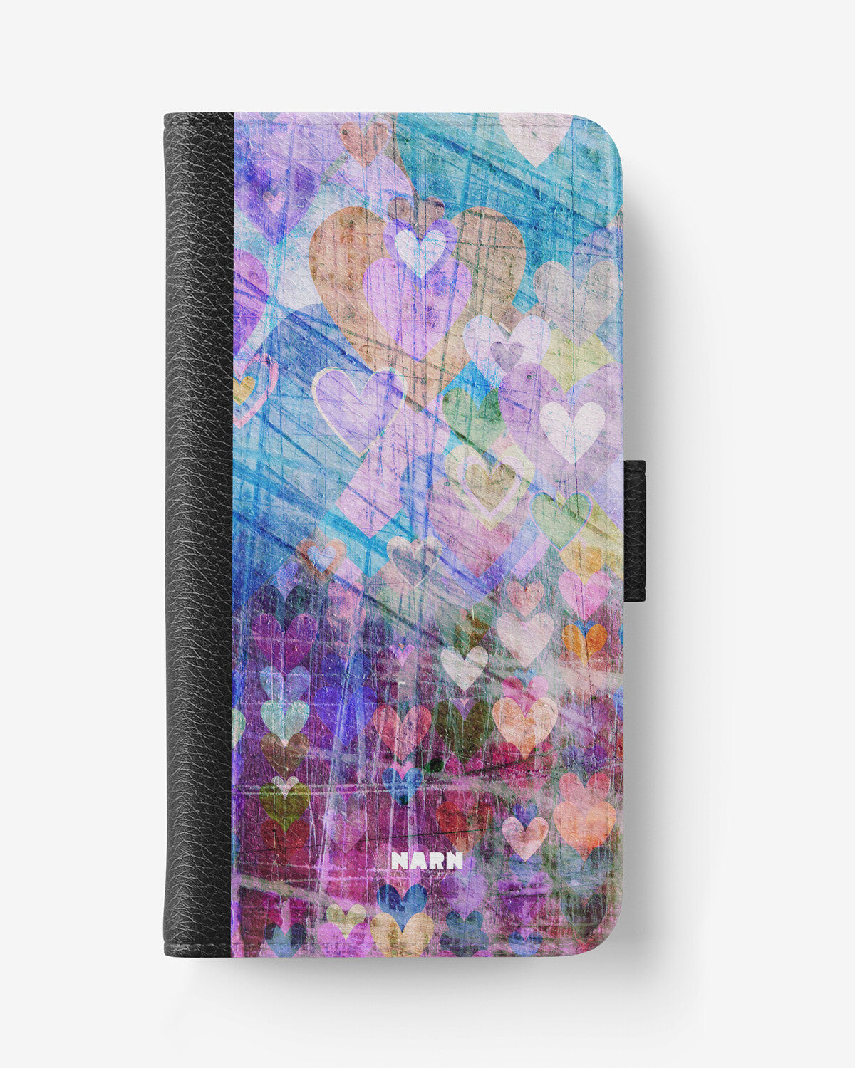 Samsung Galaxy A20e Wallet Case - Purple Hearts - View 1