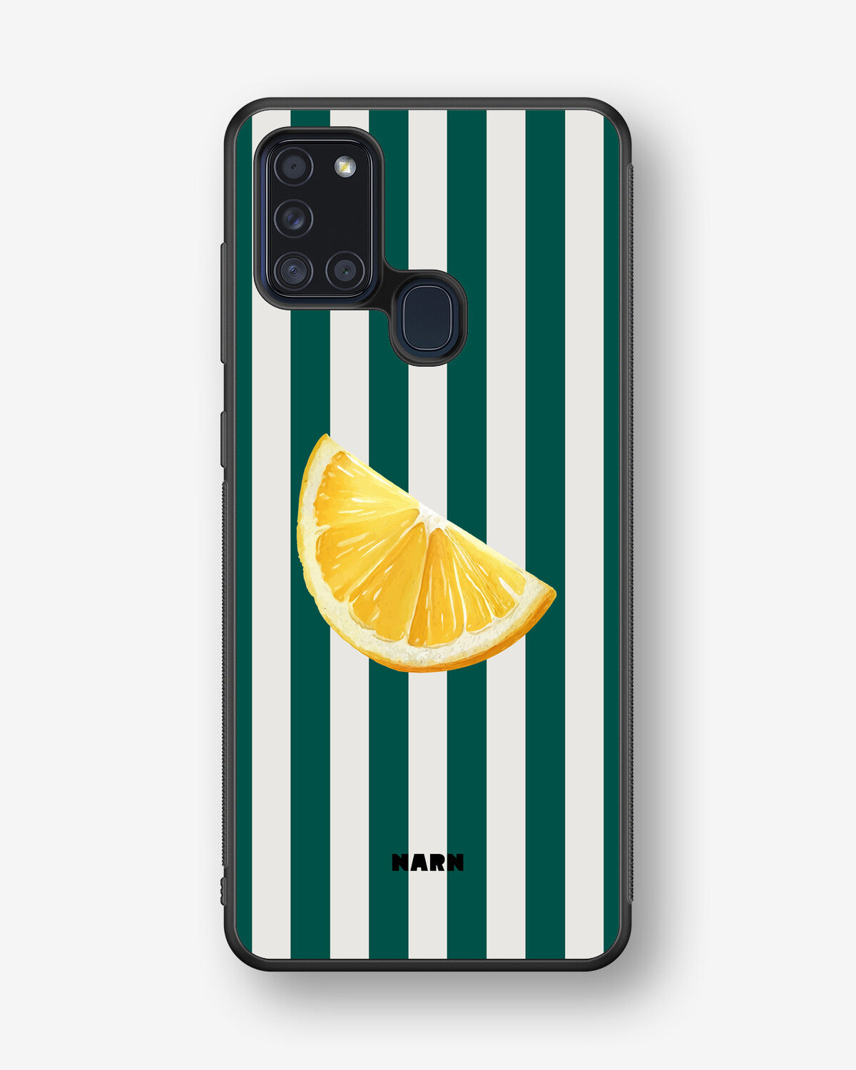 Samsung Galaxy A21s Hard Case – Lemon Stripes - View 1