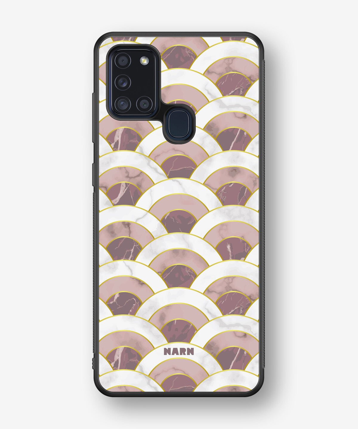 Samsung Galaxy A21s Hard Case – Pink Marble Waves - View 1