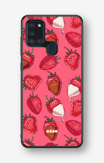 Samsung Galaxy A21s Hard Case – Strawberry Chocolate - View 1