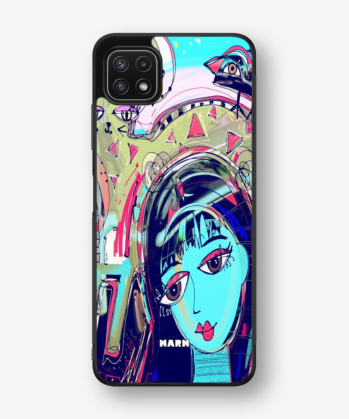 Samsung Galaxy A22 4G Hard Case – Abstract Cat - View 1