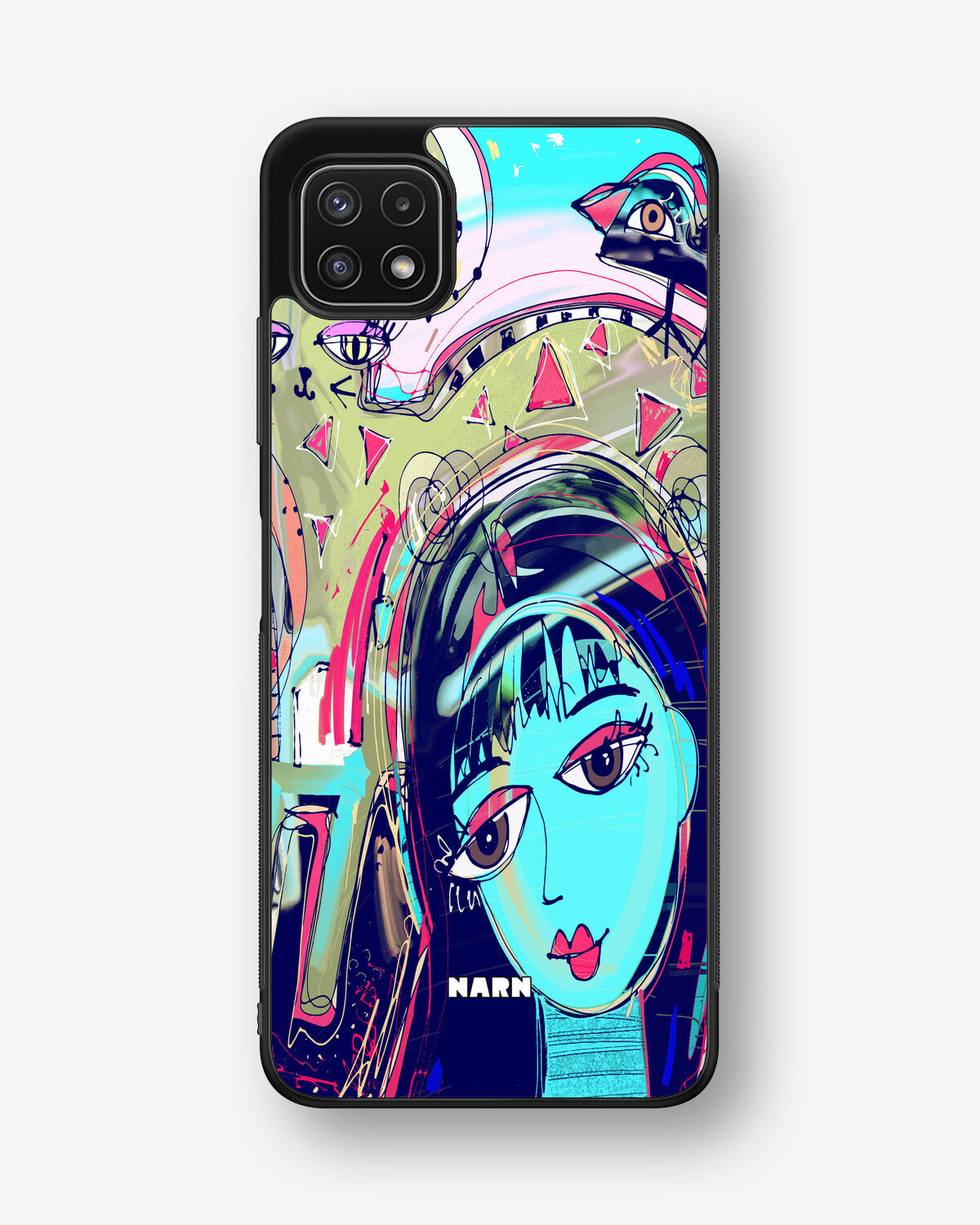 Samsung Galaxy A22 4G Hard Case – Abstract Cat - View 1
