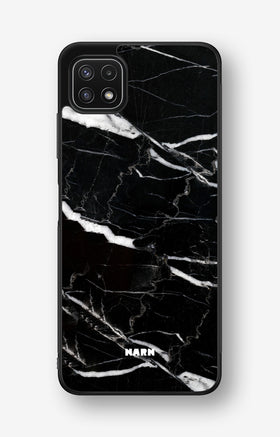 Samsung Galaxy A22 4G Hard Case – Black Marble - View 1