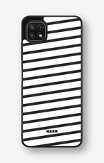 Samsung Galaxy A22 4G Hard Case – Black Stripes - View 1