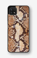 Samsung Galaxy A22 4G Hard Case – Brown Snakeskin - View 1