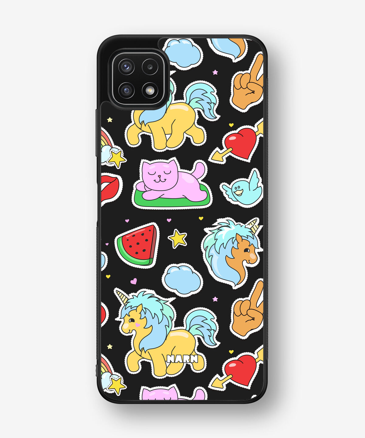 Samsung Galaxy A22 4G Hard Case – Cute Stickers - View 1