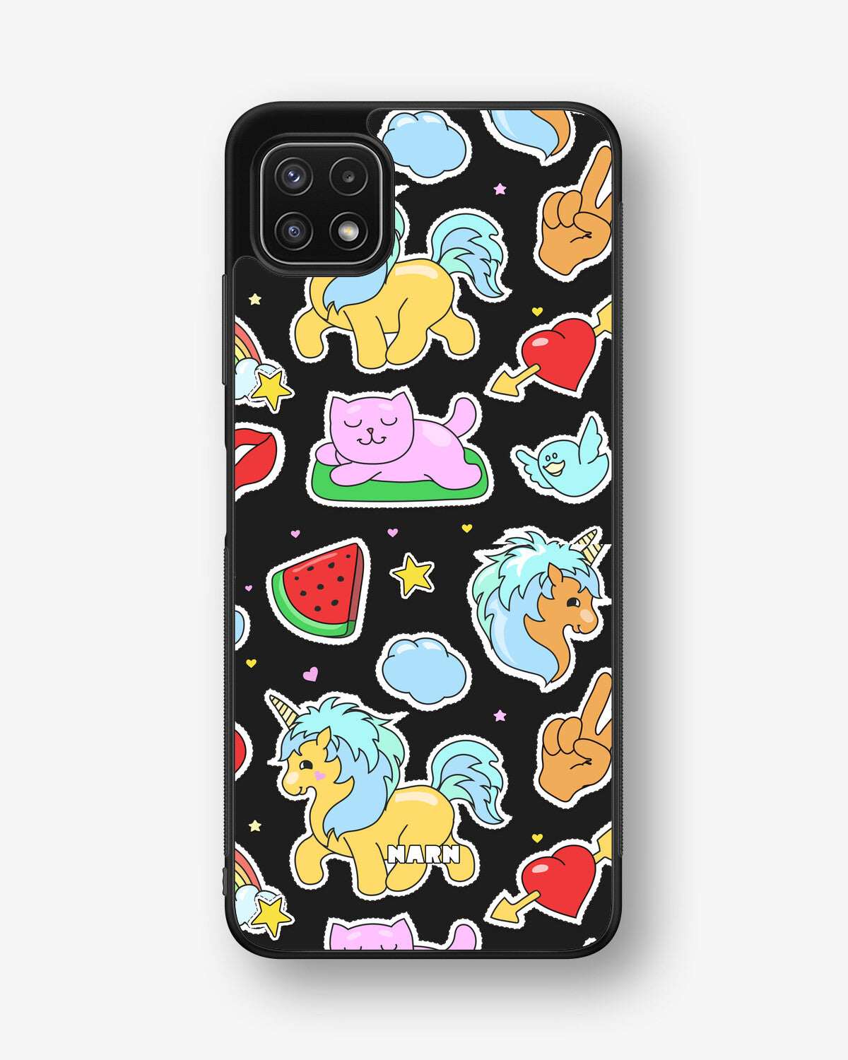 Samsung Galaxy A22 4G Hard Case – Cute Stickers - View 1