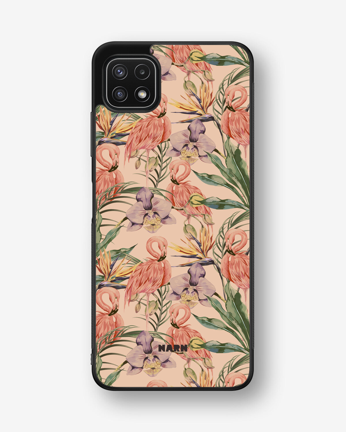 Samsung Galaxy A22 4G Hard Case – Flamingos & Flowers - View 1