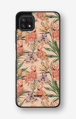 Samsung Galaxy A22 4G Hard Case – Flamingos & Flowers - View 1
