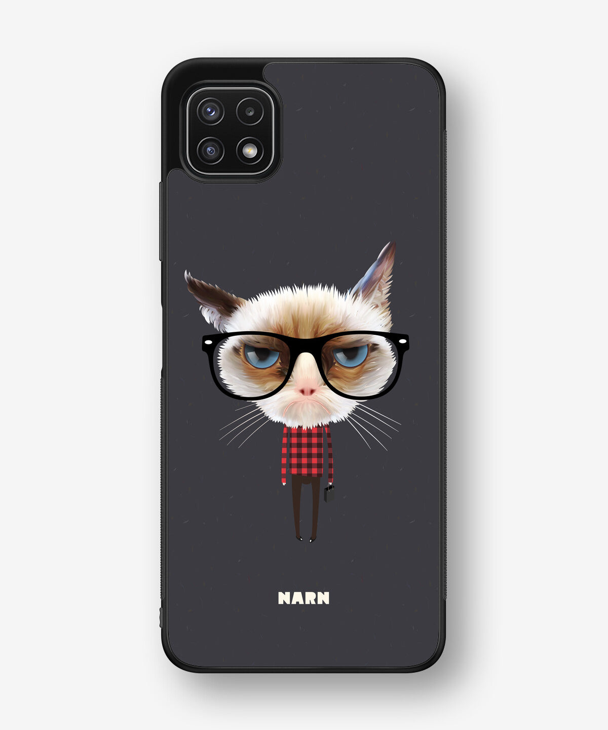 Samsung Galaxy A22 4G Hard Case – Hipster Cat - View 1