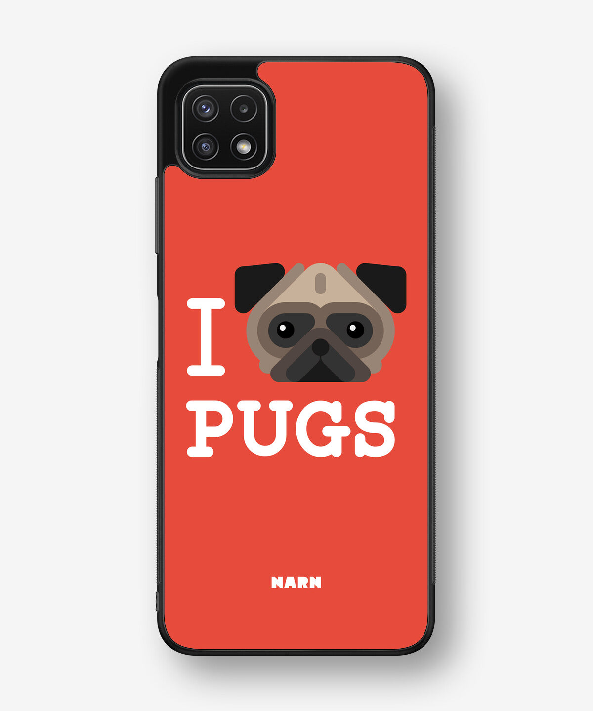 Samsung Galaxy A22 4G Hard Case – I Love Pugs - View 1