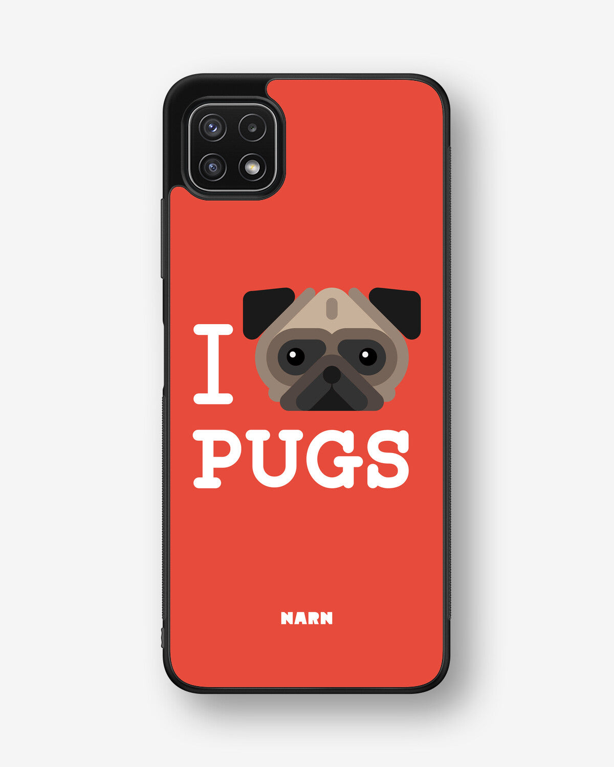 Samsung Galaxy A22 4G Hard Case – I Love Pugs - View 1