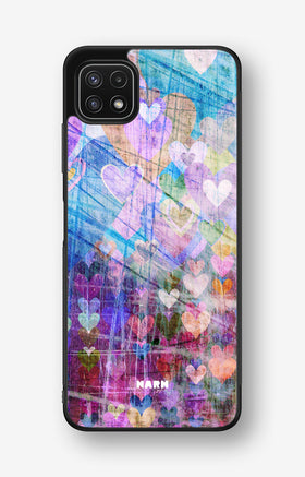 Samsung Galaxy A22 4G Hard Case – Purple Hearts - View 1