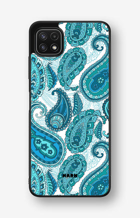 Samsung Galaxy A22 4G Hard Case – Turquoise Paisley - View 1