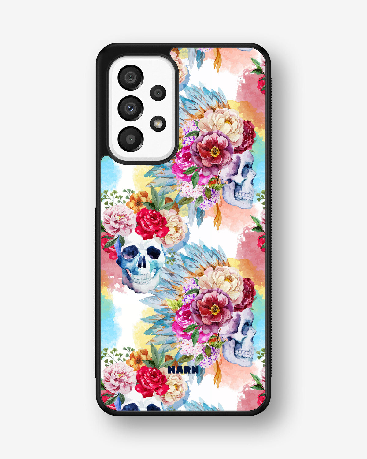 Samsung Galaxy A33 5G Hard Case – Flowered Skulls - View 1