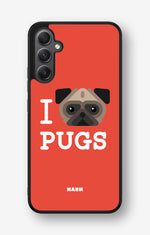 Samsung Galaxy A34 5G Hard Case – I Love Pugs - View 1