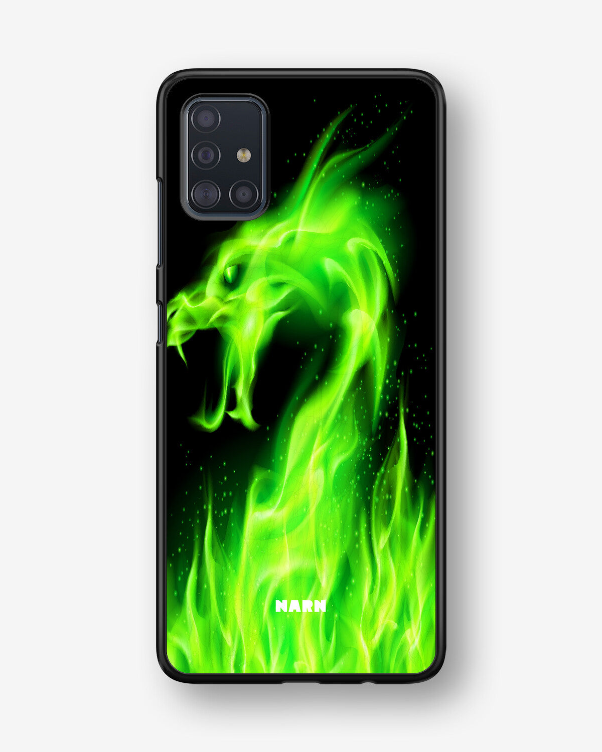 Samsung Galaxy A51 Hard Case – Green Flames Dragon - View 1