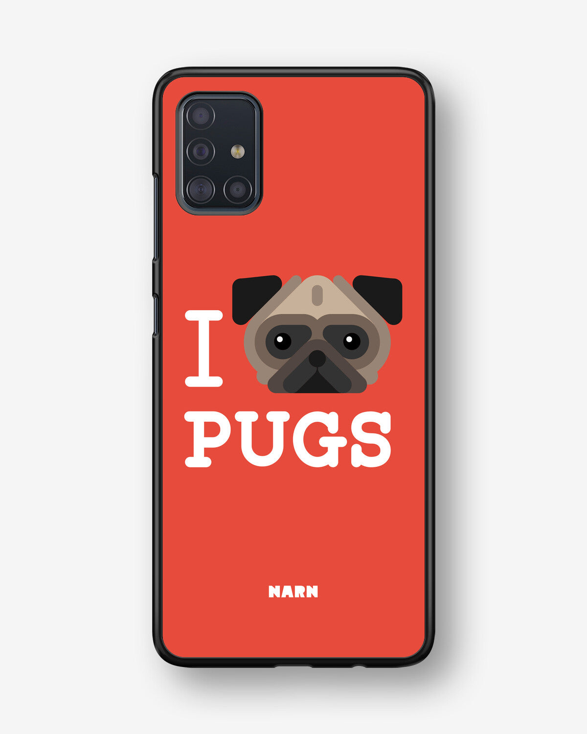 Samsung Galaxy A51 Hard Case – I Love Pugs - View 1